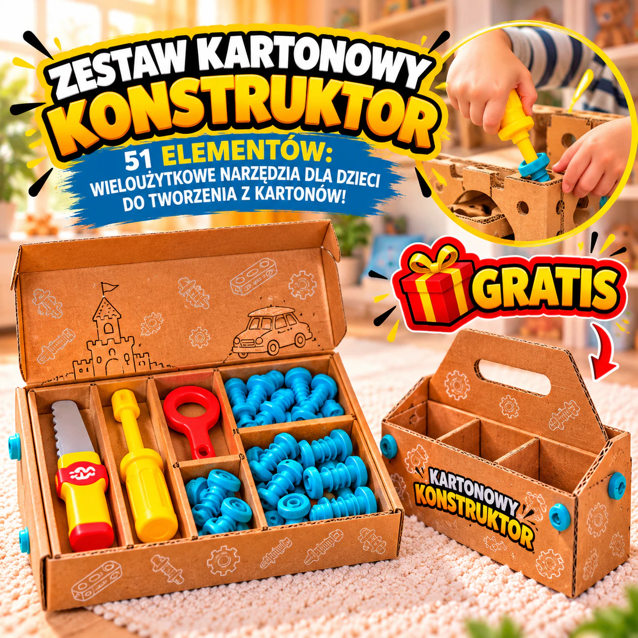 Zestaw Kartonowy Konstruktor - Buduj, myśl, twórz!